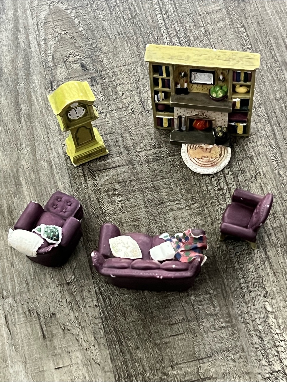 1970s Avon Miniature Dollhouse Living Room Set